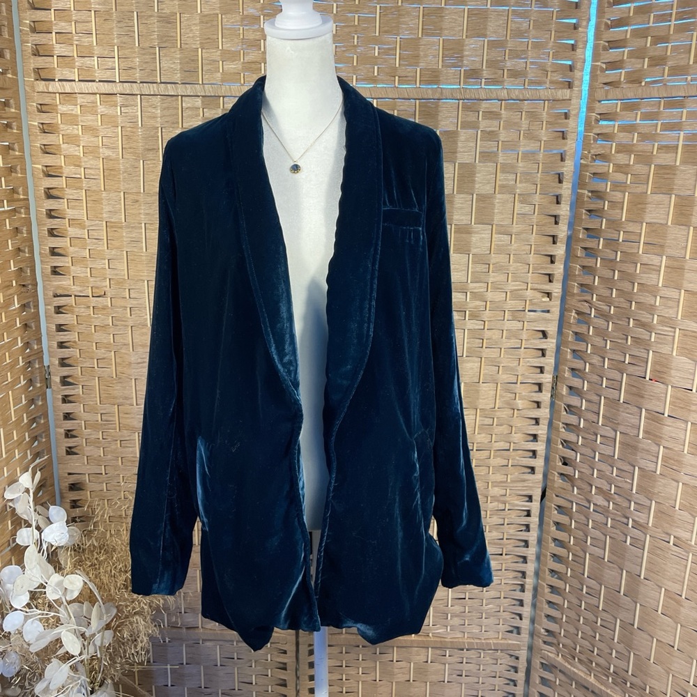 Free People Velvet Women's Jacket in Deep Teal India Blue